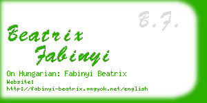 beatrix fabinyi business card